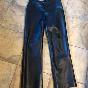 Mark Shale Black leather lines pants size 8